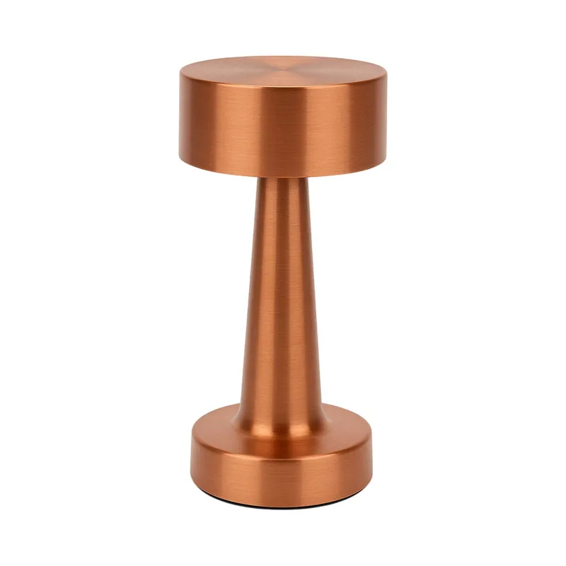 Well Home Lámpara de Mesa color Cobre Recargable con 16 luces LED y 3 modos de iluminación Ø20,9x8,9cm - Decoración
