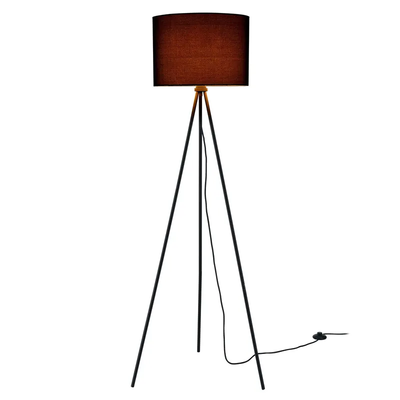 [lux.pro] Lámpara de pie - bombilla excluida - E27 / 40 W / 230 V - negro (150cm - 40 cm) - design