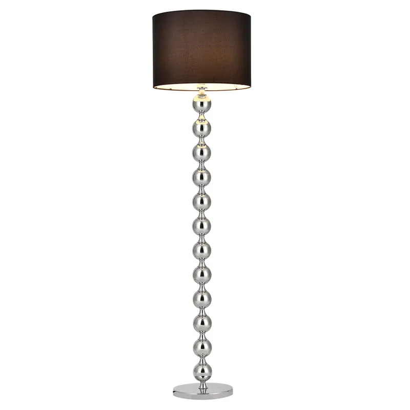 [lux.pro] Lámpara de pie- E27 / 60 W / 230 V - negro-cromo (155cm - 48 cm) - columna de esferas