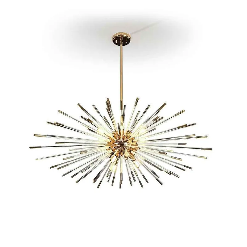 lampara de techo cristal color dorado serie evasión 0cm - Decoración