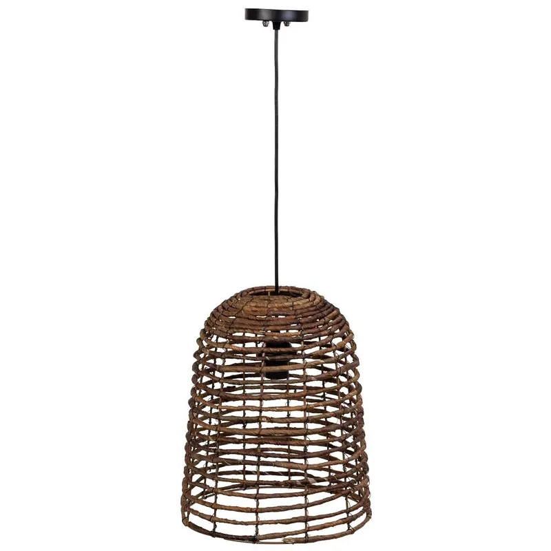 Lámpara de techo de hoja de banana natural marrón, d30x36,5h cm - Decoración