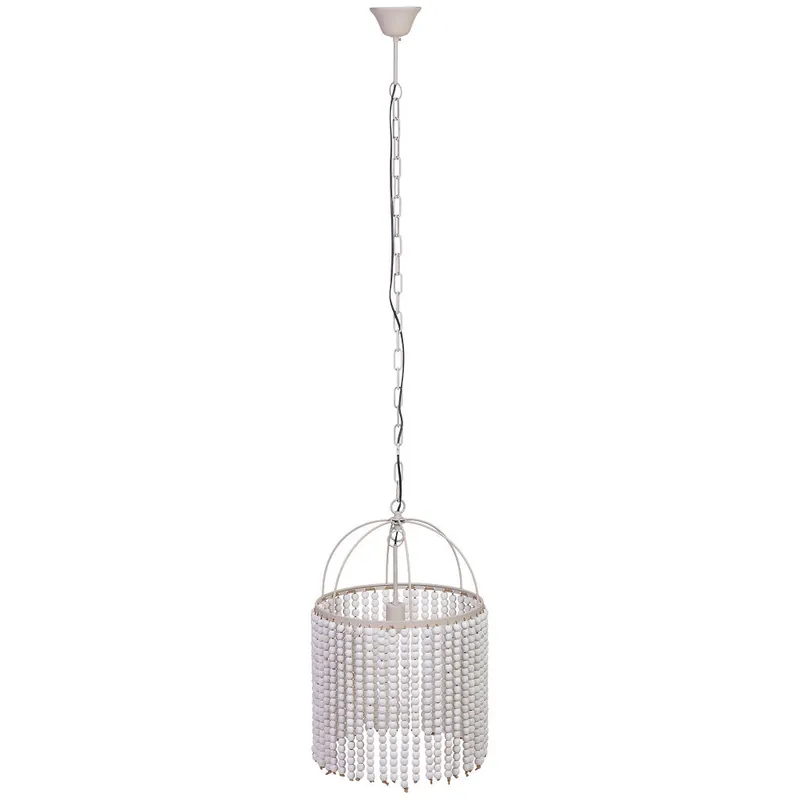 Lámpara de techo de metal y madera 38x38x61h cm - Decoración