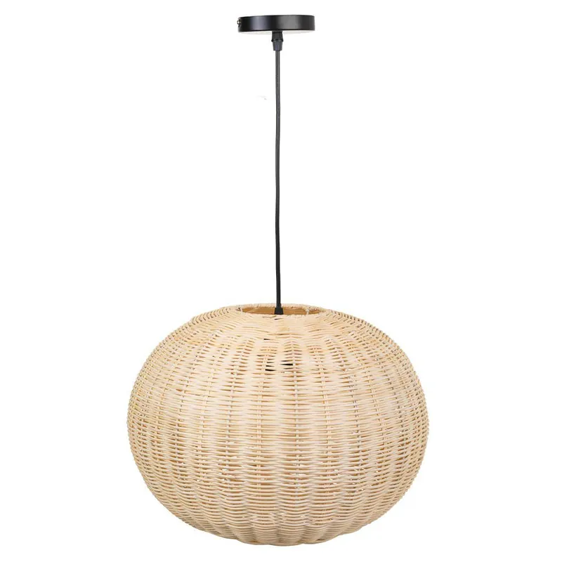 Lámpara de techo de ratán marrón 38x38x28 - Decoración