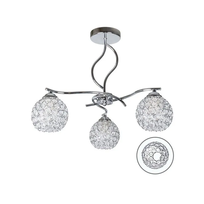 lampara de techo metal color cromo serie balbina 45cm - Decoración