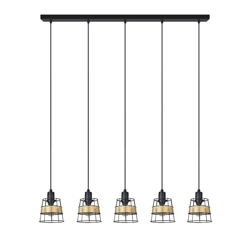 lampara de techo metal color negro serie burano 94cm - Decoración