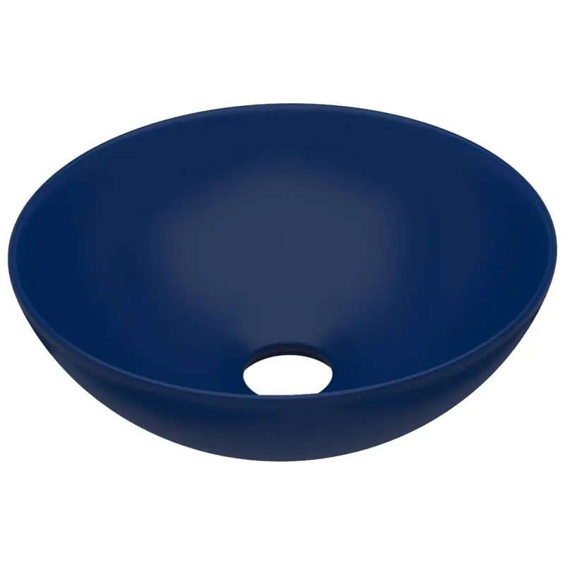 vidaXL Lavabo de cuarto de baño redondo cerámica verde claro