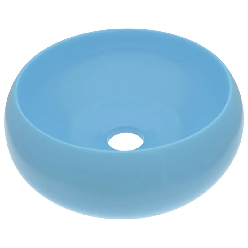 vidaXL Lavabo de lujo redondo cerámica gris oscuro mate 40x15 cm - Baño