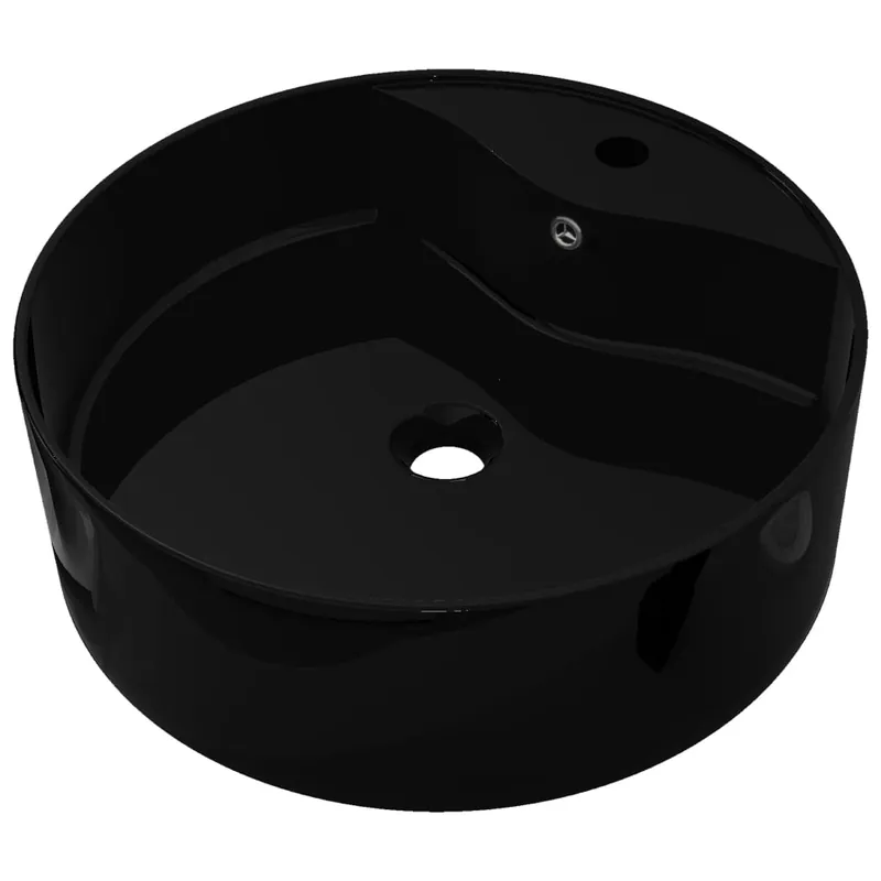 vidaXL Lavabo con rebosadero 46,5x15,5 cm cerámica plateado - Baño
