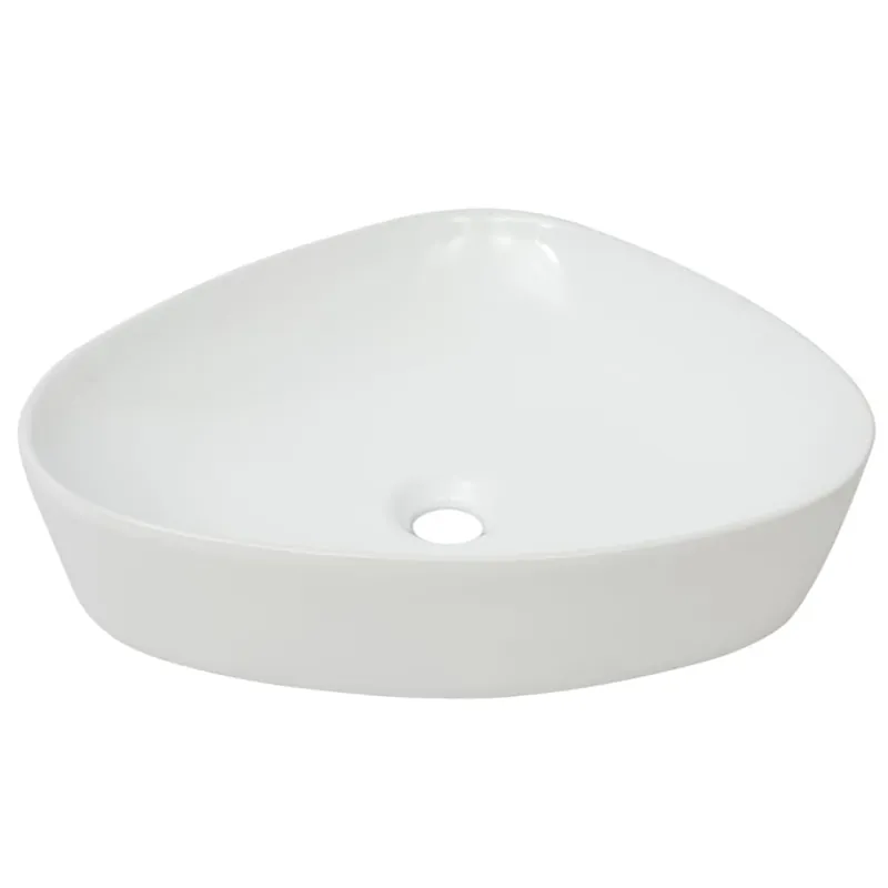 vidaXL Lavabo triangular de cerámica blanco 50,5x41x12 cm - Baño
