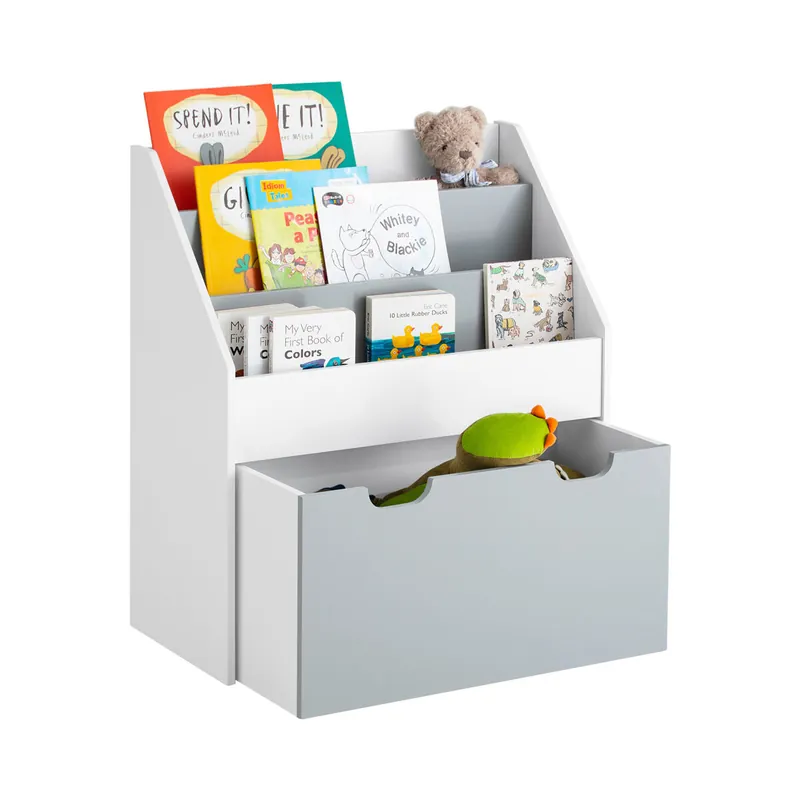 SoBuy Librería Infantil para niños con 3 estanterías y 1 cajón Estantería estándar Infantil H70cm KMB17-HG