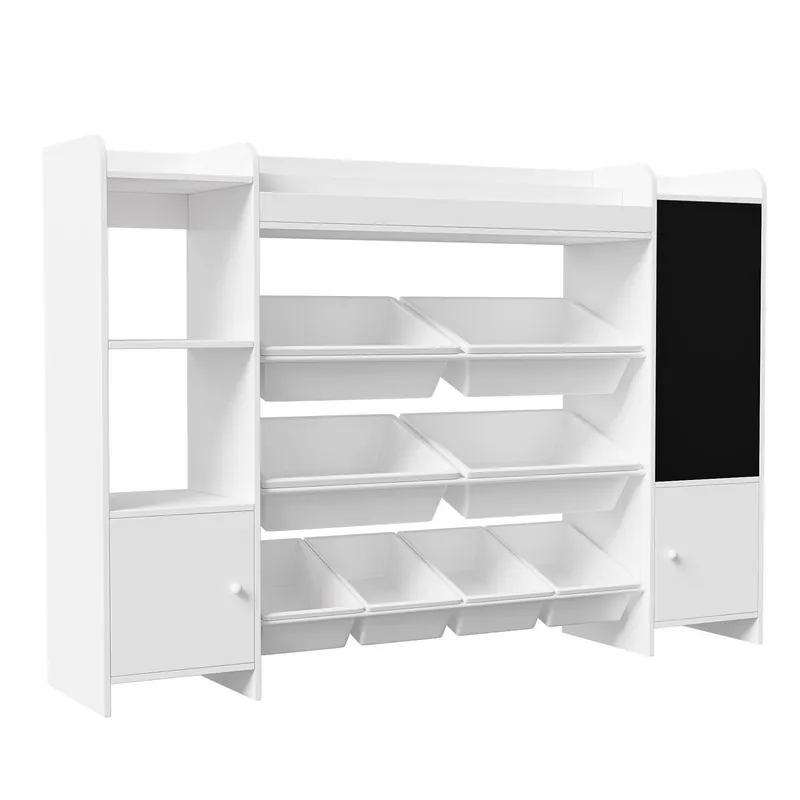 Librería infantil multifuncional con caja de almacenaje, estantes y tablero de dibujo – 137 x 94,5 cm - Bebé