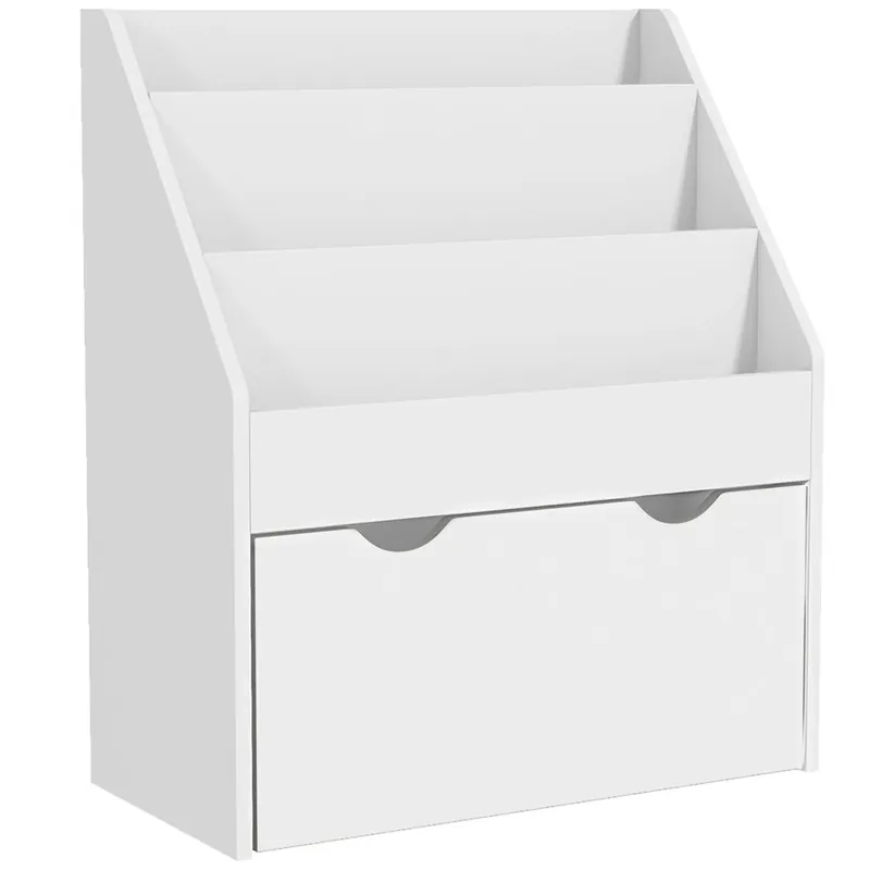AIYAPLAY Estantería de Juguetes con 3 Compartimentos, Librería Infantil, Caja de Juguetes Móvil, Cajón con Ruedas, Multifuncioanl, para Dormitorio, Guardería, Sala de Juegos, Blanco - Muebles