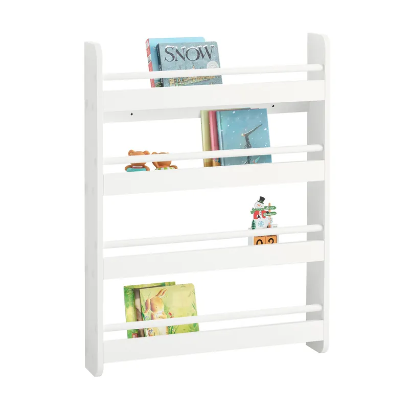 Librería Infantil para Niños con 4 Estanterías Estantería de Pared Blanco H80cm KMB08-K-W SoBuy