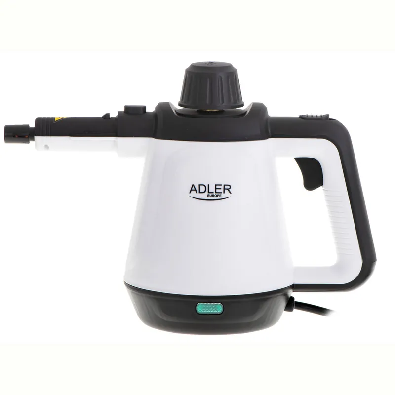 Adler AD7038 Vaporeta Limpiador Vapor a Presión, Desinfección Portátil Caudal Vapor 44 g/min Depósito 450ml, 2000, Blanco/Negro - Electrodomésticos