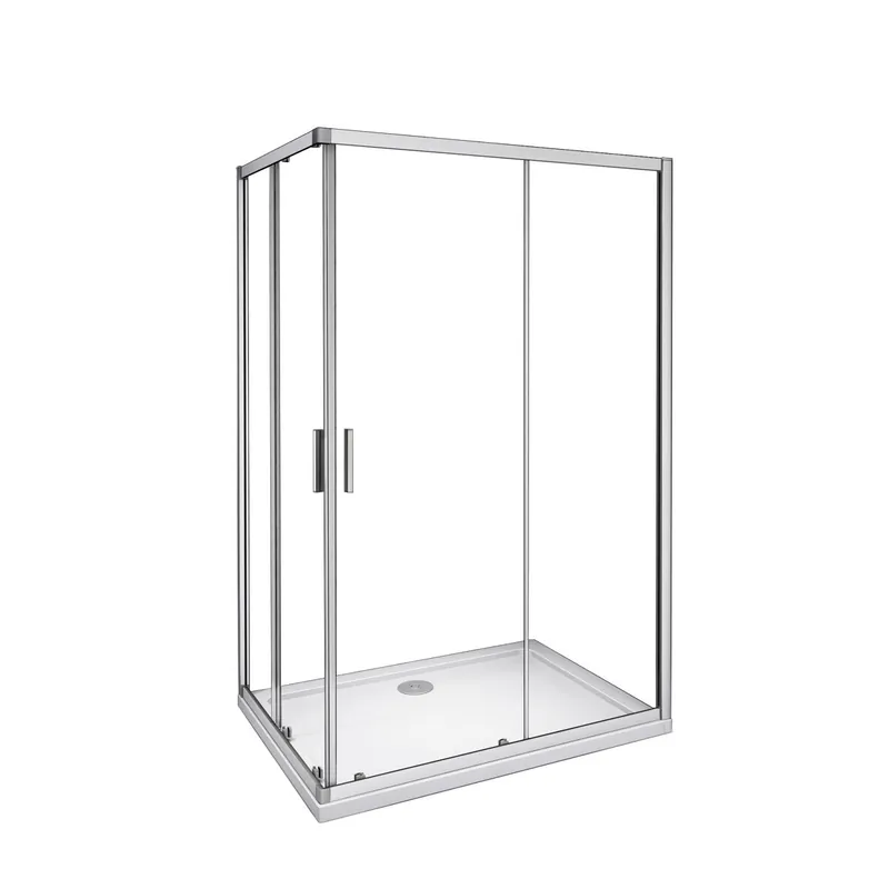 AICA Mampara de ducha cuadrada corredera+plato de ducha perfil gris mate,700x700x1850mm - Baño