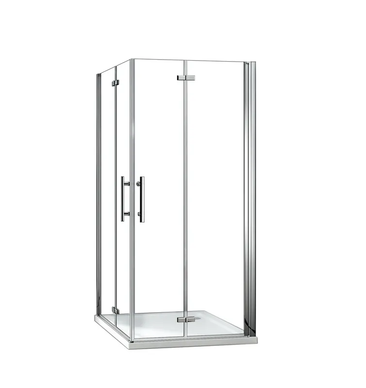 AICA Mampara de ducha cuadrada plegable 6mm antical,80x80x195cm+plato de ducha 80x80x3cm - Baño