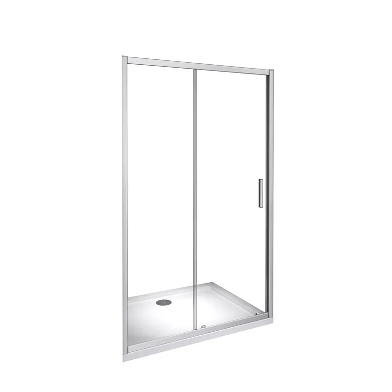 AICA Mampara de ducha frontal corredera perfil gris mate vidrio 5mm (960-1000)x1850mm