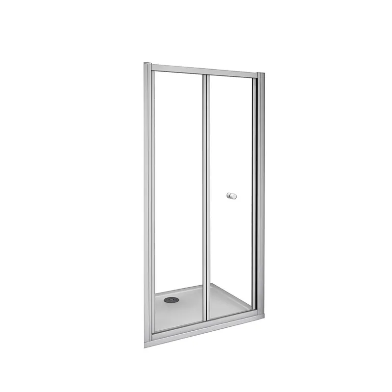 AICA Mampara de ducha frontal plegable perfil gris mate vidrio 5mm (760-800)x1850mm