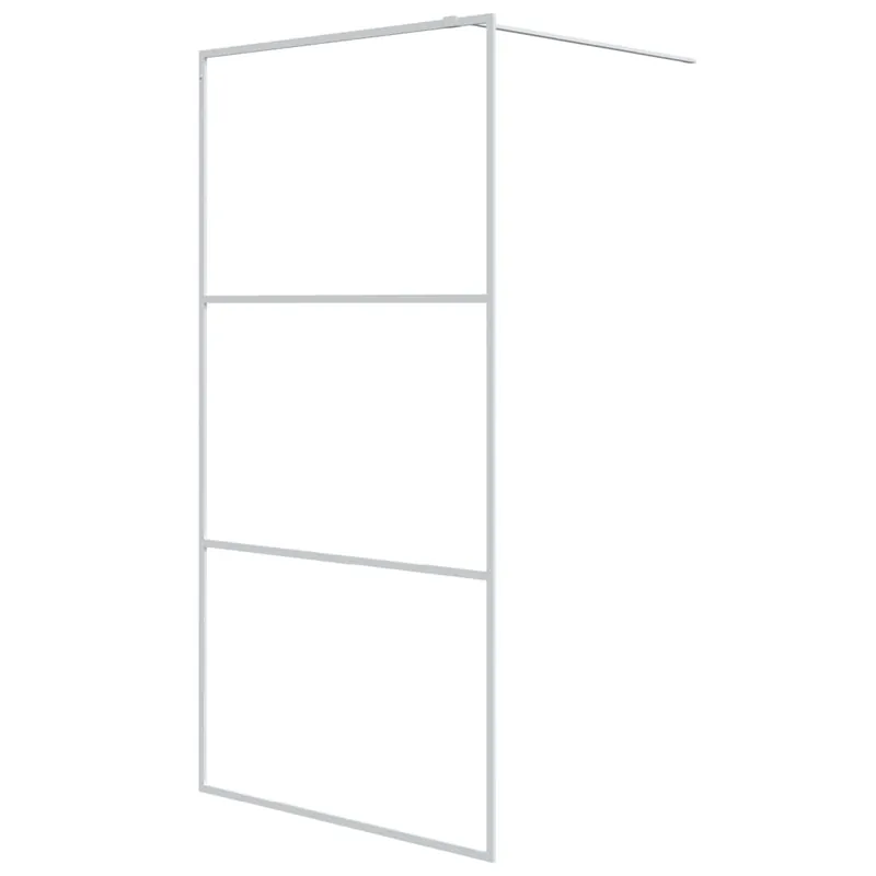 vidaXL Mampara de ducha vidrio ESG transparente blanco 100x195 cm - Baño
