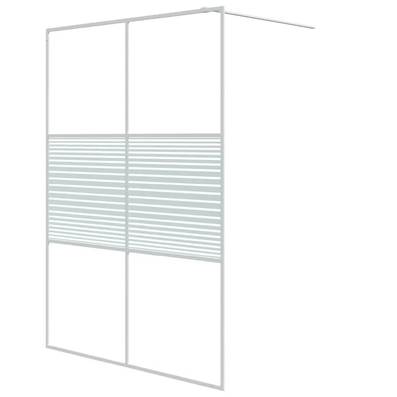 vidaXL Mampara de ducha vidrio ESG transparente blanco 80x195 cm - Baño