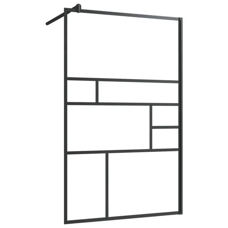 vidaXL Mampara de ducha accesible vidrio ESG claro negro 80x195 cm - Baño