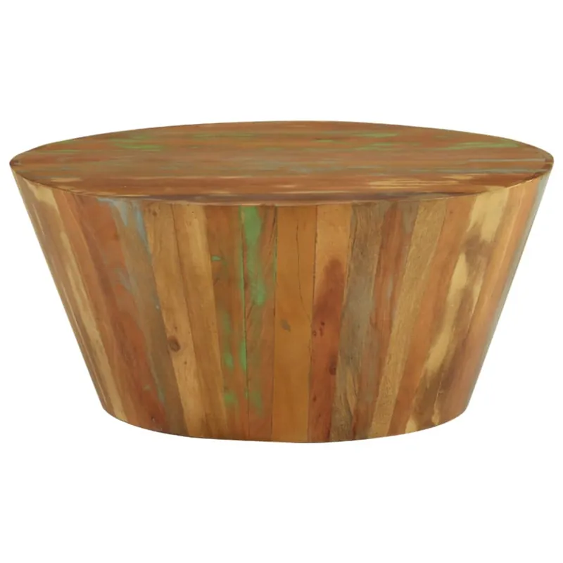 Mesa de Café - Mesa de Centro de madera maciza reciclada Ø65x31 cm