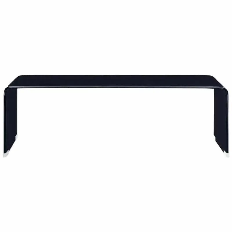 Mesa de Café - Mesa de Centro de vidrio templado negro 98x45x31 cm