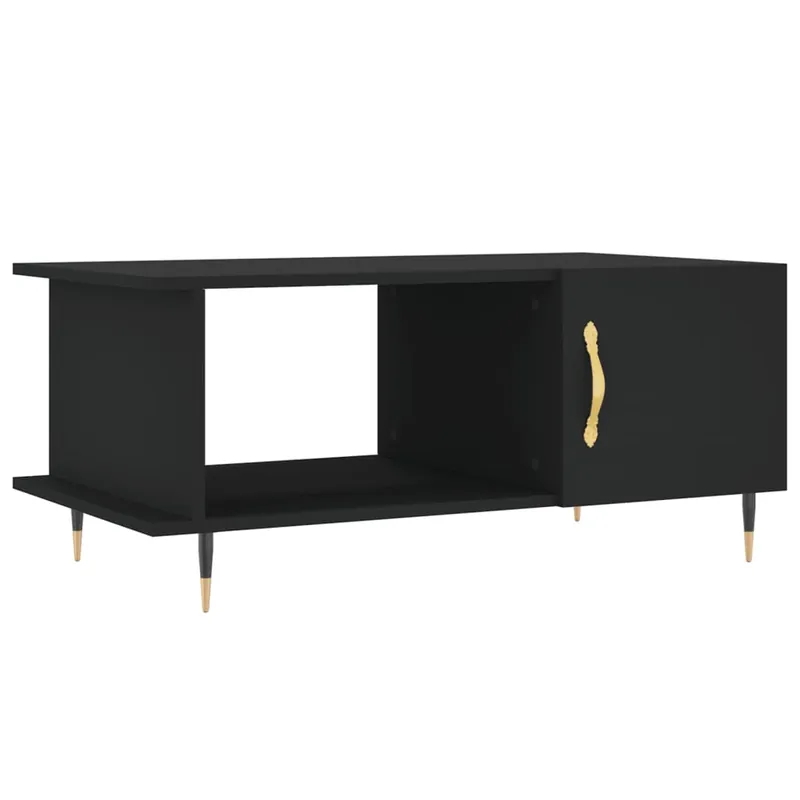 Mesa de Café - Mesa de Centro madera contrachapada negro 90x50x40 cm