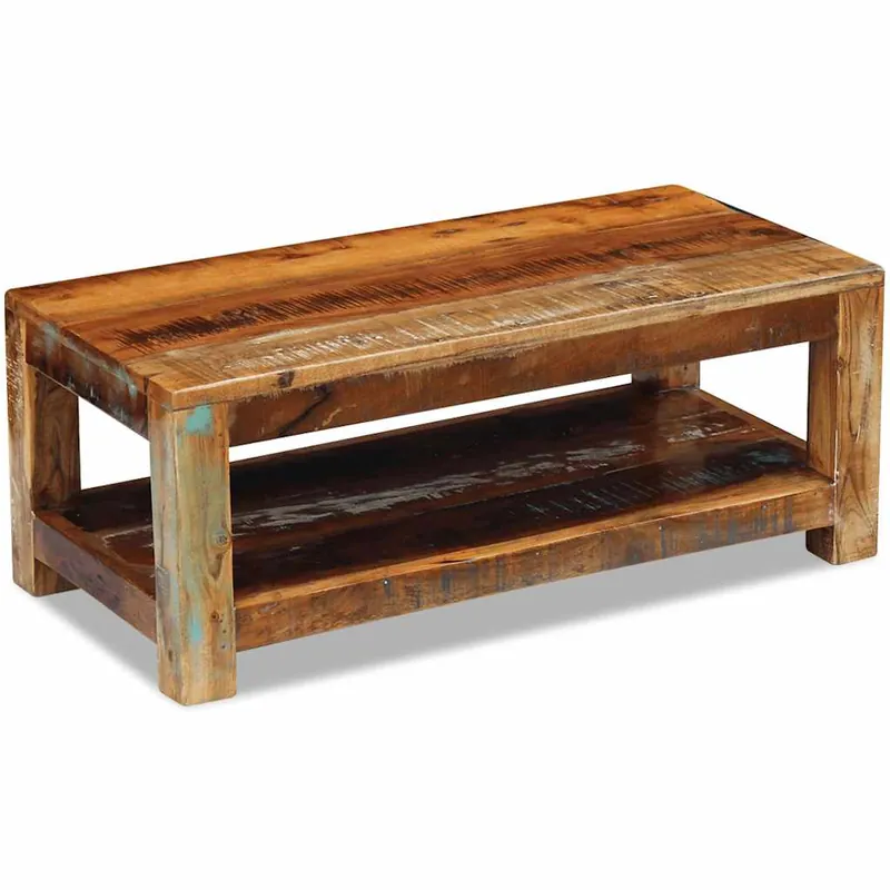 Mesa de Café - Mesa de Centro madera maciza reciclada 90x45x35 cm