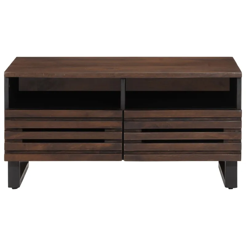 Mesa de Café - Mesa de Centro madera maciza mango marrón 80x55x40 cm