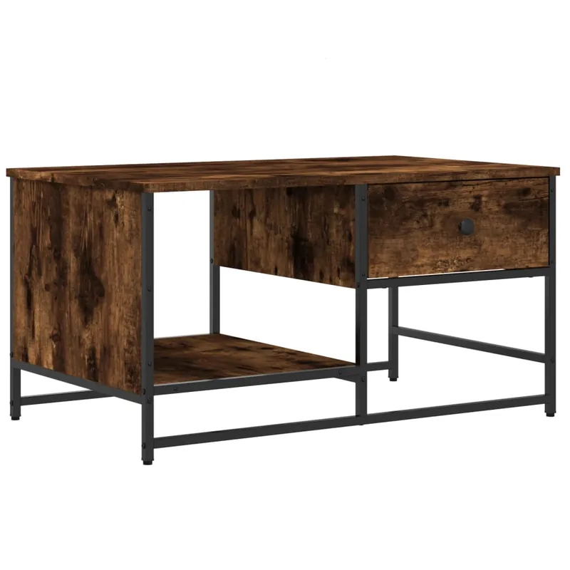 Mesa de Café - Mesa de Centro madera contrachapada roble ahumado 85,5x51x45 cm