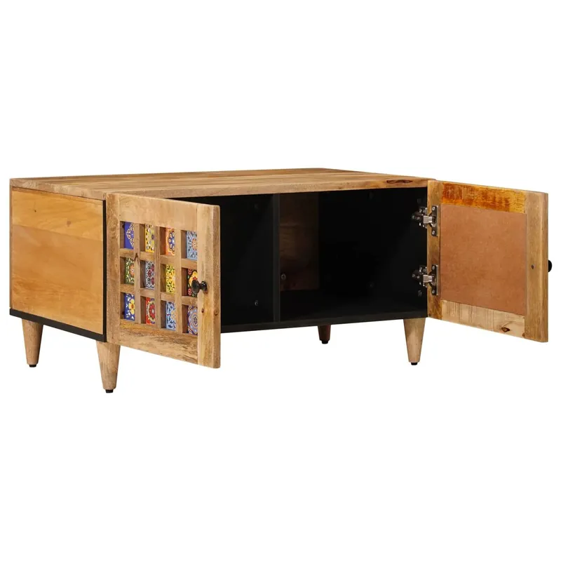 Mesa de Café - Mesa de Centro - Mesa baja Natural 80 x 50 x 40 cm Madera de mango maciza