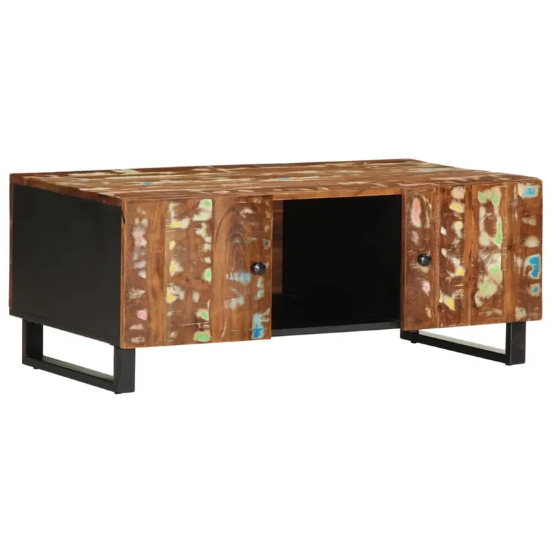 Mesa de Café - Mesa de Centro madera reciclada y contrachapada 100x54x40 cm