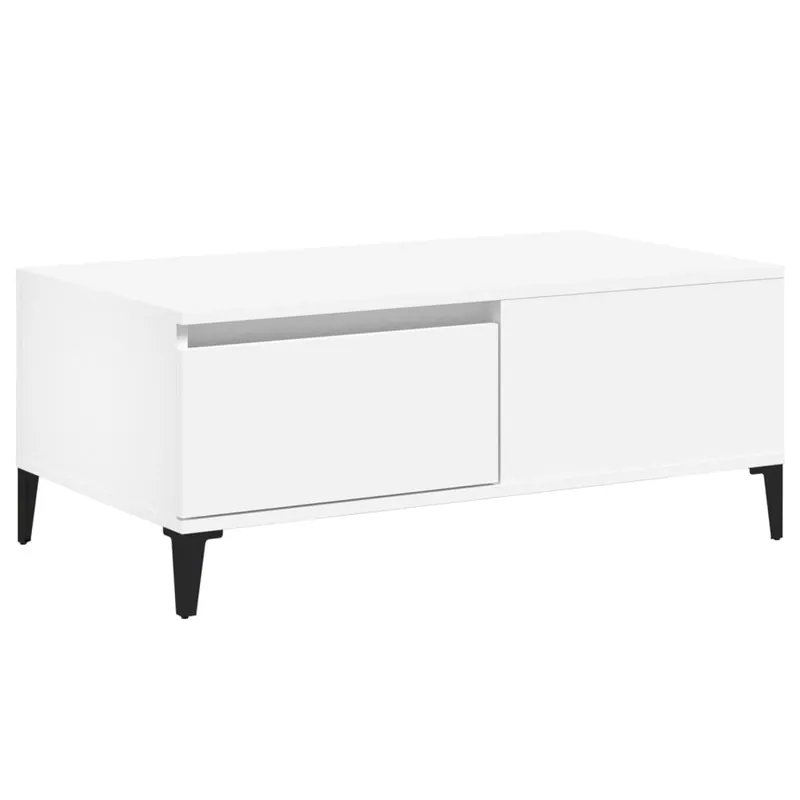 Mesa de Café - Mesa de Centro madera contrachapada blanco 90x50x36,5 cm