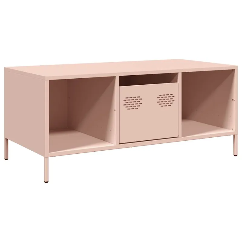 Mesa de centro acero laminado en frío rosa 101,5x50x43,5 cm - Muebles