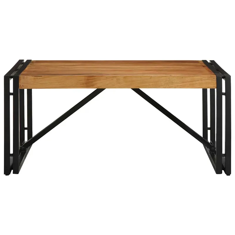 Mesa de centro multicolor 80x80x35 cm madera maciza reciclada - Muebles