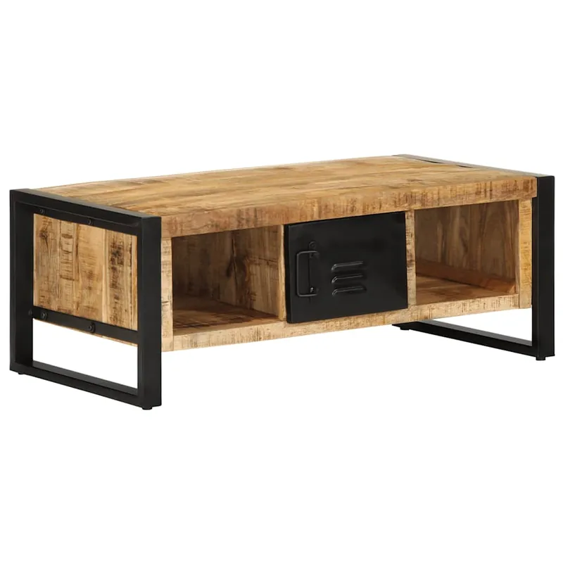 Mesa de centro multicolor 90x50x36 cm madera maciza reciclada - Muebles