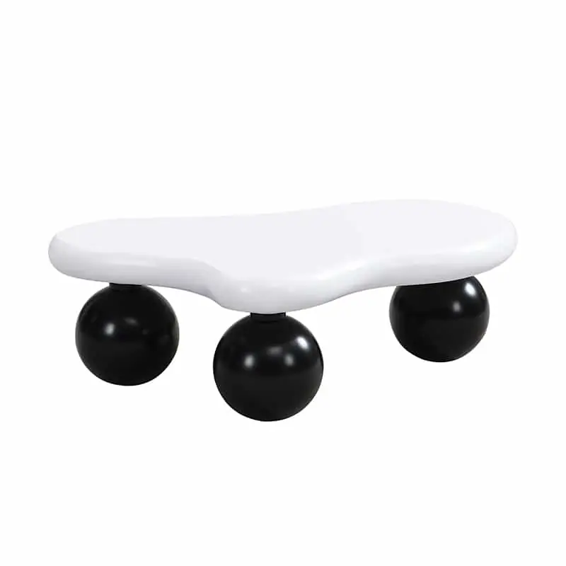 Mesa de centro nube - Diseño de patas redondas, estilo moderno con iluminación LED - Blanco