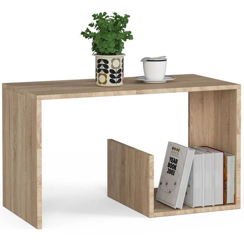 Mesa de centro AKORD PAUL Blanco 80 cm frente en color Blanco 80x40x45 cm - Muebles