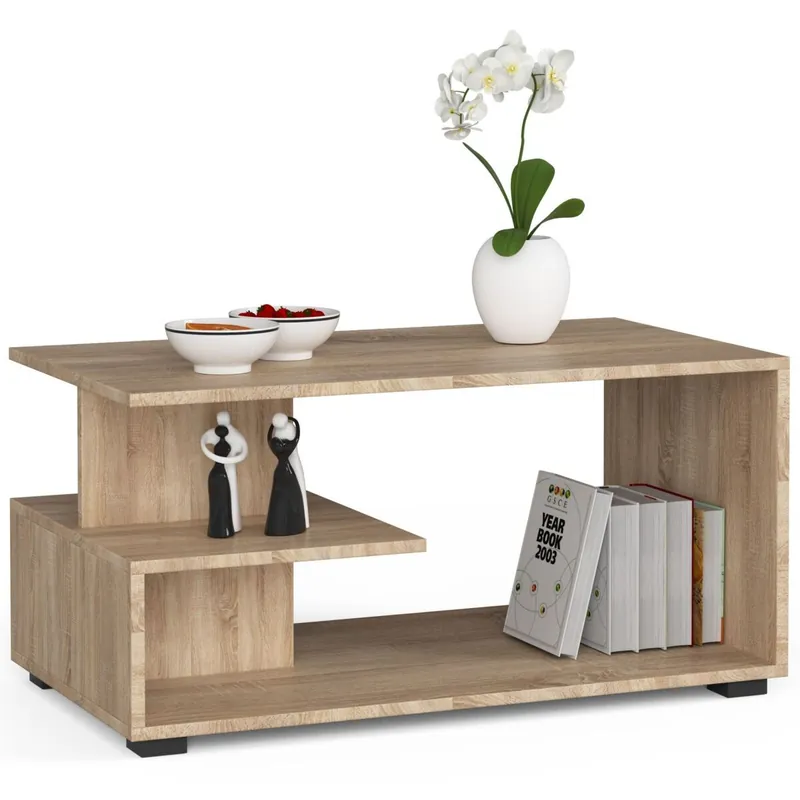 Mesa de café AKORD PIN Blanco 90 cm color Blanco mate 90x51x45 cm - Muebles