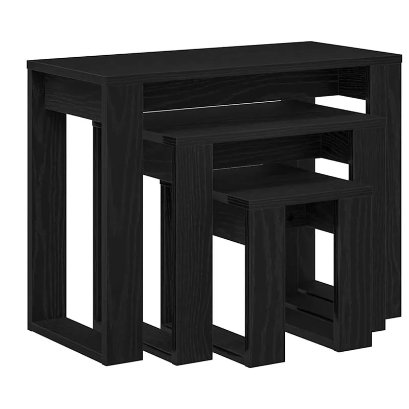 Mesa Nido 3 piezas Roble negro 61 x 28 x 47 cm - Muebles
