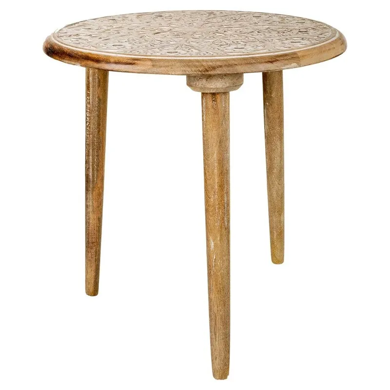 Mesa de centro de madera artesanal marrón 45x45x45 - Muebles
