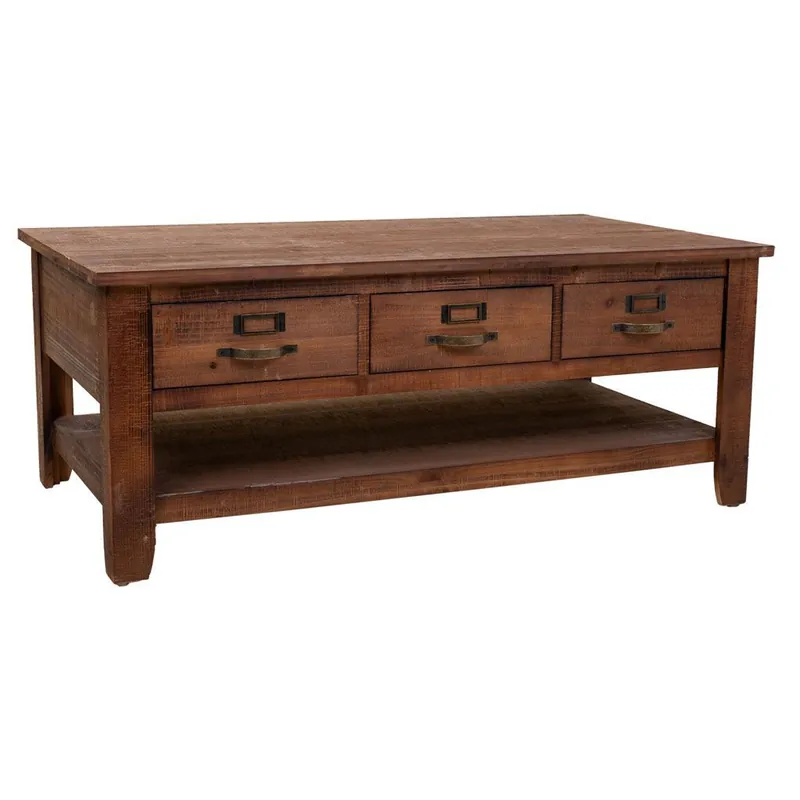 Mesa de centro de madera marrón 120x66x48 - Muebles