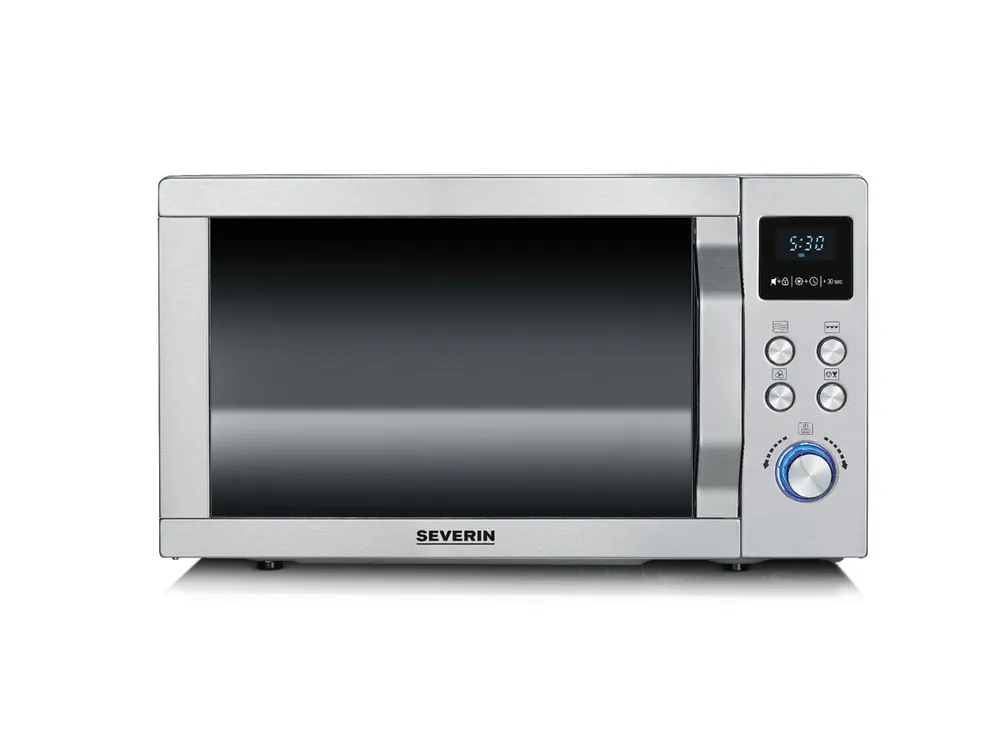 SEVERIN Microondas con Grill y Convección 3 en 1 para Descongelar, Cocinar y Calentar, Microondas Digital, Microondas Potente, 900 W, 25 L, Acero Inoxidable Cepillado/Plateado, MW 7774 - Electrodomésticos