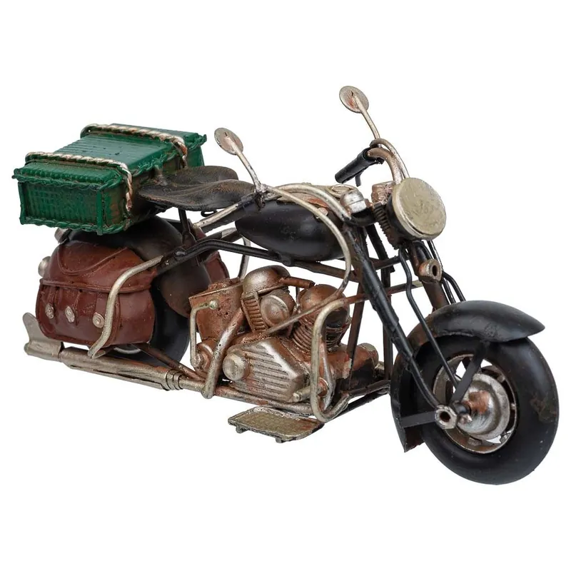 Moto de metal en color azul mide 19x8.5x10.5h cm - Decoración