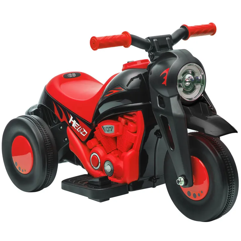 AIYAPLAY Moto Eléctrica para Niños de +2 Años Moto de Batería para Niños 6V con Función de Soplar Burbujas Faros Música Moto para Niños con Velocidad 3 km/h Carga 30 kg Rojo - Electrónica