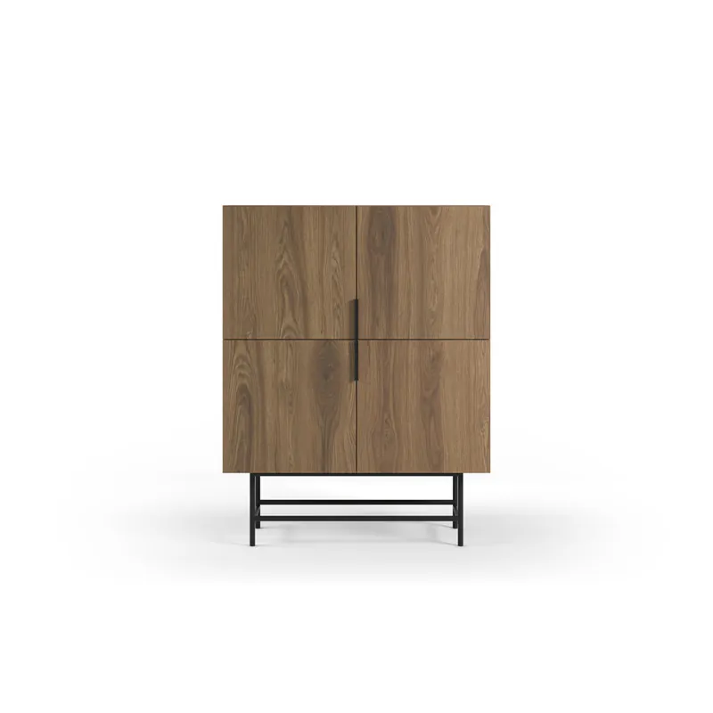 Mueble auxiliar 4 puertas color roble DIAL - Muebles