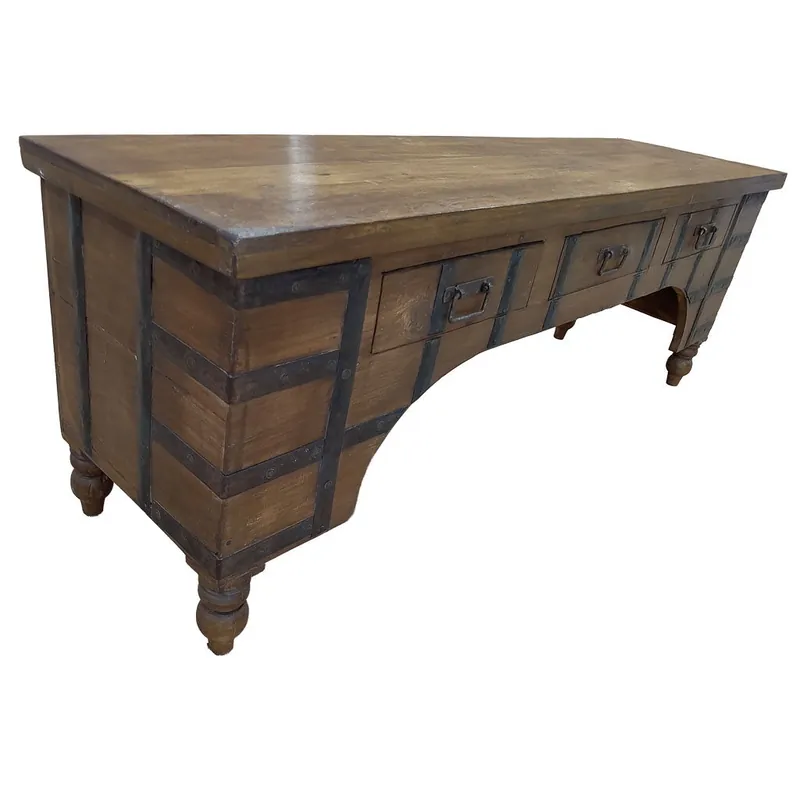 Mueble bajo de madera artesanal 165-175x45x57h cm