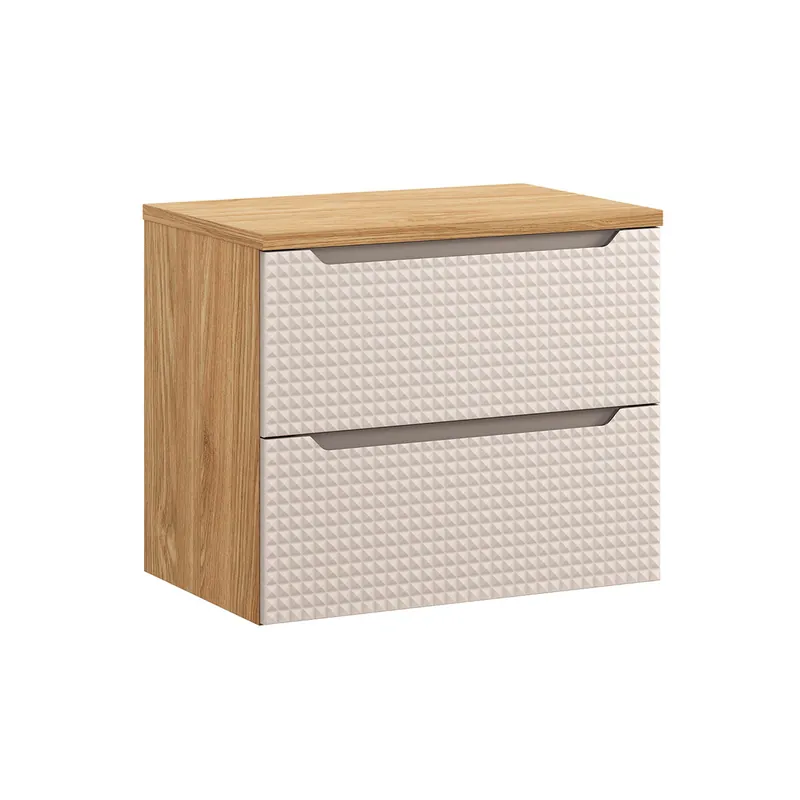 Mueble bajo lavabo 70cm encimera Mallory Beige y madera - Baño