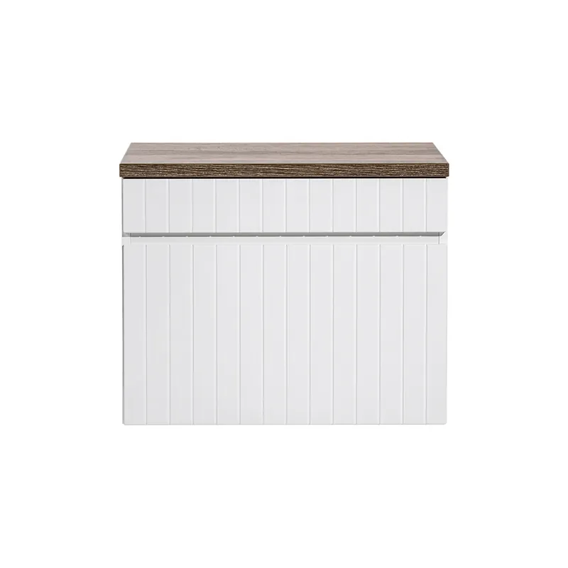 Mueble bajo lavabo 60cm encimera Zelie Blanco y Madera - Baño